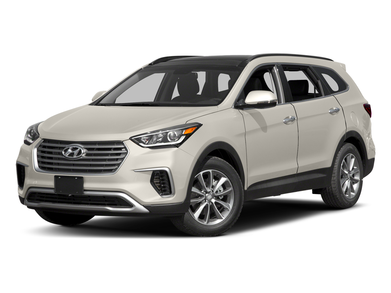 2017 Hyundai Santa Fe SE in Monaco White — front three-quarter view